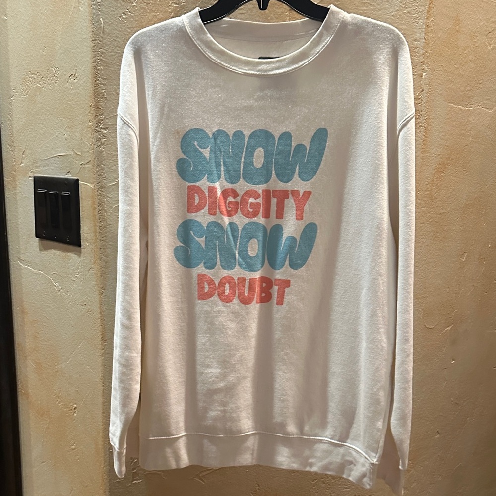 White Graphic Women's Sweater